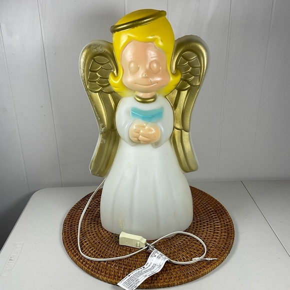 18” Vtg General Foam Plastics Blow Mold Angel Precious Moments Choir Angel NICE - Picture 2 of 3